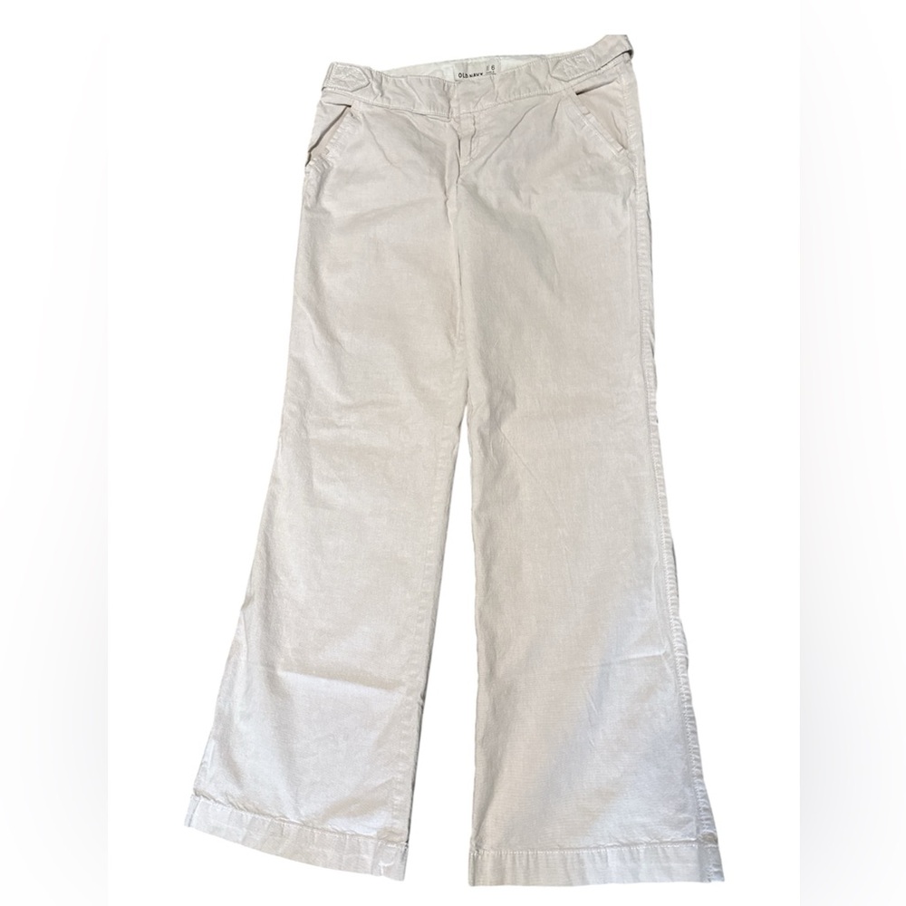 Old navy Ivory Cream chino’s straight wide leg pants women’s size 6